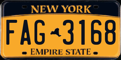 NY license plate FAG3168