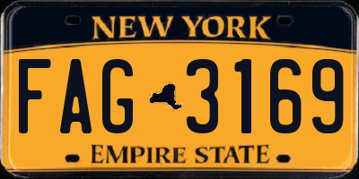 NY license plate FAG3169