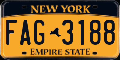 NY license plate FAG3188