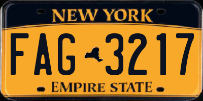 NY license plate FAG3217