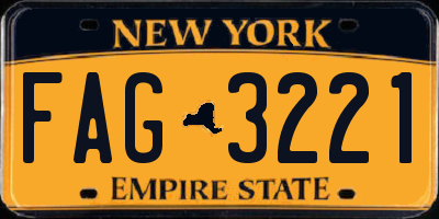 NY license plate FAG3221
