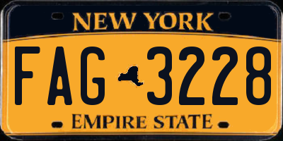 NY license plate FAG3228