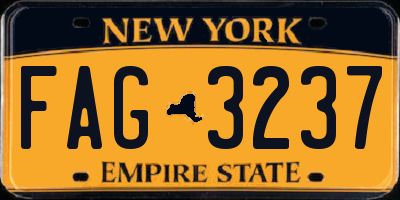NY license plate FAG3237