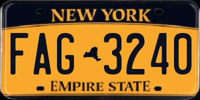NY license plate FAG3240