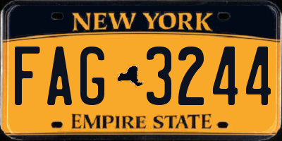 NY license plate FAG3244