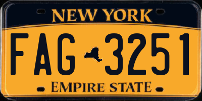 NY license plate FAG3251