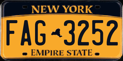 NY license plate FAG3252