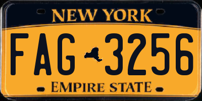 NY license plate FAG3256