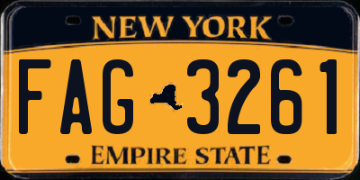NY license plate FAG3261