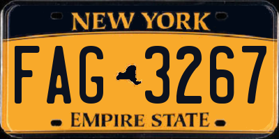 NY license plate FAG3267