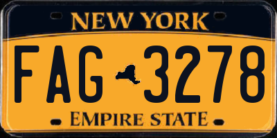 NY license plate FAG3278