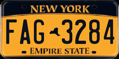 NY license plate FAG3284