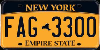 NY license plate FAG3300