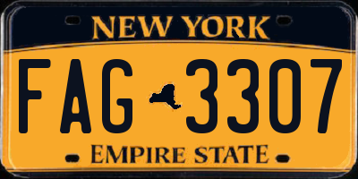 NY license plate FAG3307