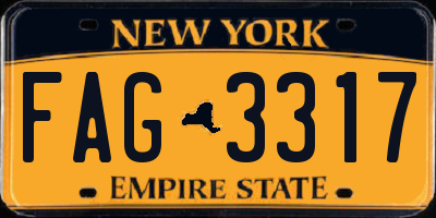 NY license plate FAG3317