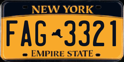NY license plate FAG3321
