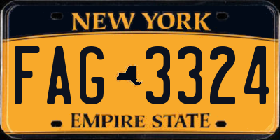 NY license plate FAG3324