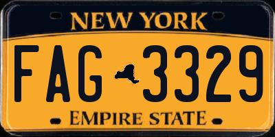 NY license plate FAG3329