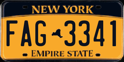 NY license plate FAG3341