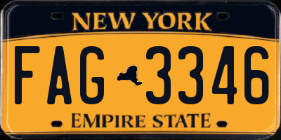 NY license plate FAG3346