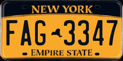 NY license plate FAG3347
