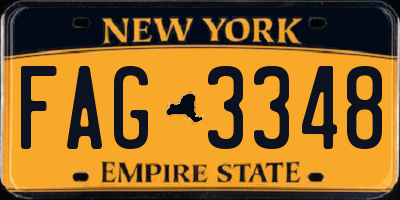 NY license plate FAG3348