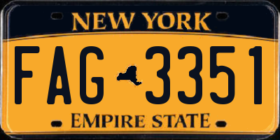 NY license plate FAG3351