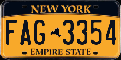 NY license plate FAG3354