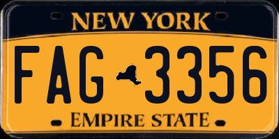 NY license plate FAG3356
