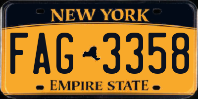 NY license plate FAG3358