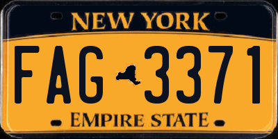 NY license plate FAG3371