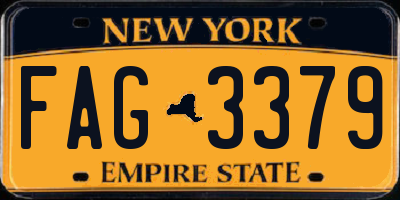 NY license plate FAG3379