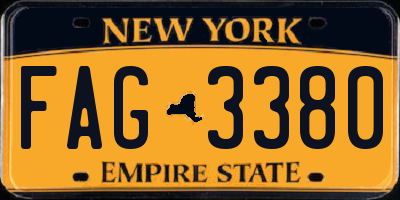 NY license plate FAG3380