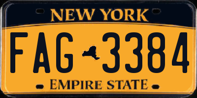 NY license plate FAG3384