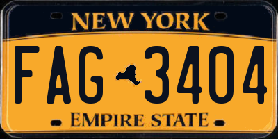 NY license plate FAG3404