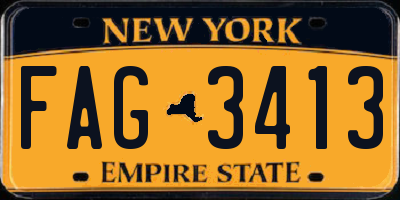 NY license plate FAG3413