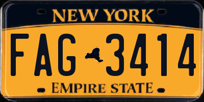 NY license plate FAG3414