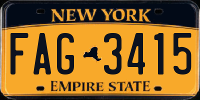 NY license plate FAG3415