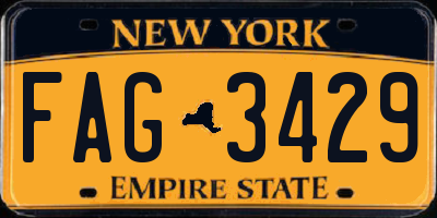 NY license plate FAG3429
