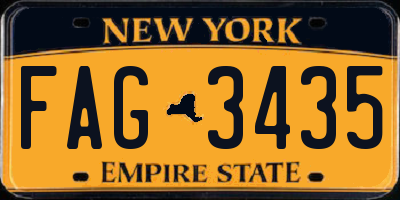 NY license plate FAG3435