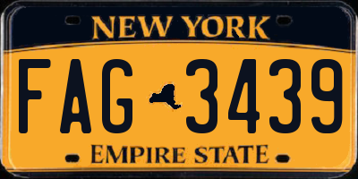 NY license plate FAG3439