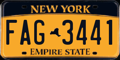 NY license plate FAG3441