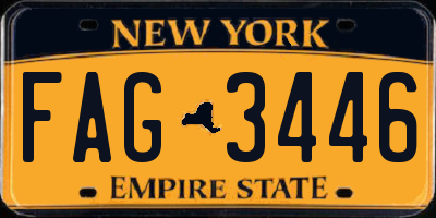 NY license plate FAG3446