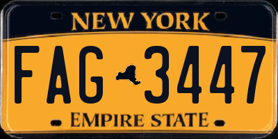 NY license plate FAG3447