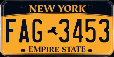 NY license plate FAG3453