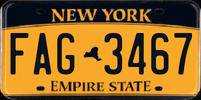 NY license plate FAG3467