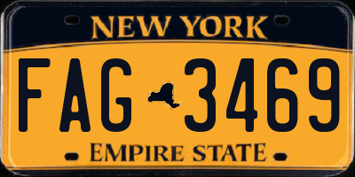 NY license plate FAG3469