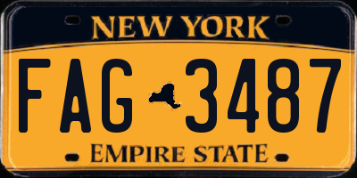 NY license plate FAG3487