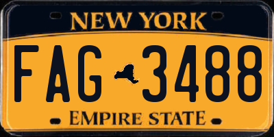 NY license plate FAG3488