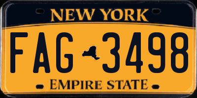 NY license plate FAG3498